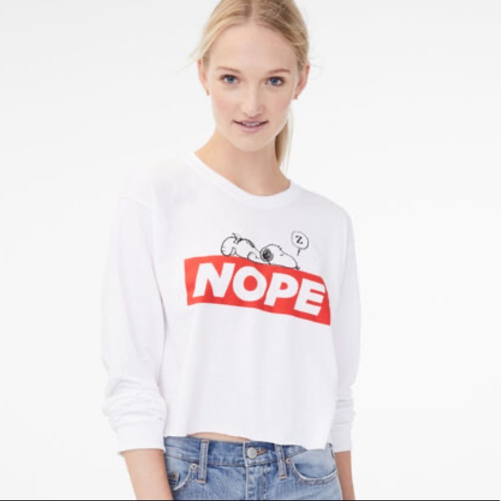 NWT!- Aeropostale Snoppy crop long sleeve